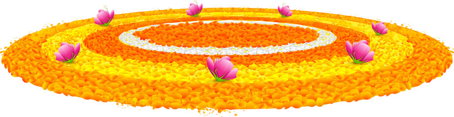 illustration of flower rangoli decoration for Onam