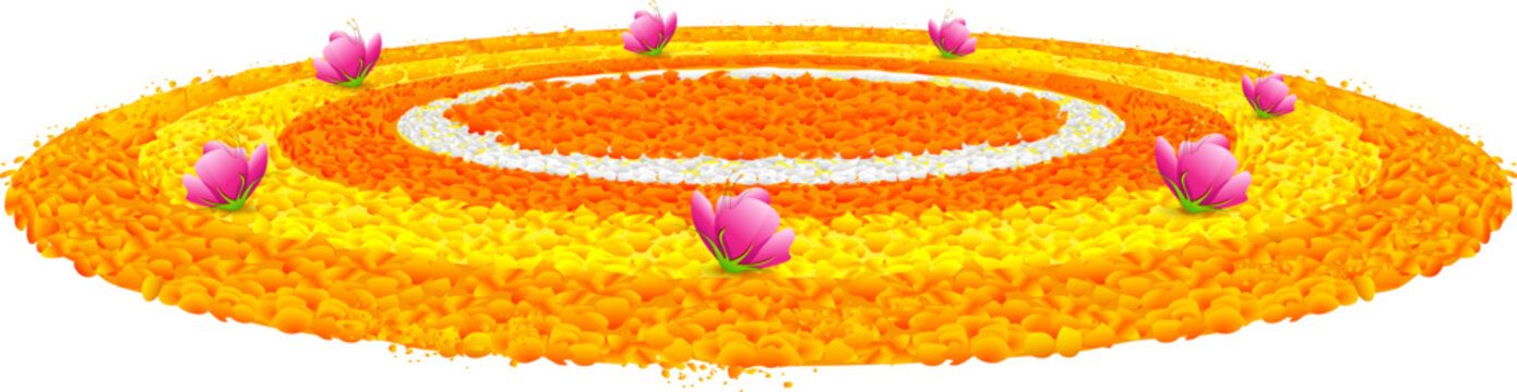 illustration of flower rangoli decoration for Onam