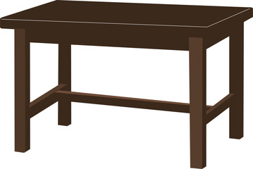 Vector Illustration of a Minimalist Wooden Table with Simple Design