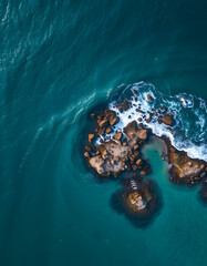 Breathtaking aerial perspective of the vast ocean expanse, dramatic. with white shades