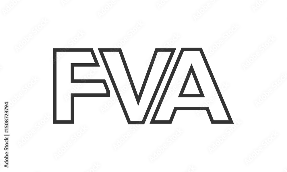 Poster fva logo design template with strong and modern bold text. initial based vector logotype featuring s