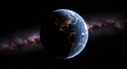 Obraz premium Earth at Night: A Celestial View of Our Planet