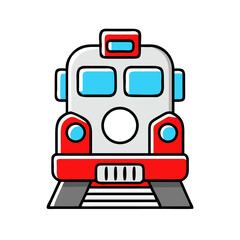 Fototapeta premium Front view of a train, representing public transportation.