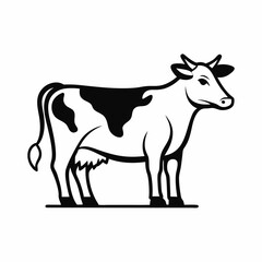 black and white cow