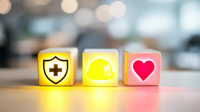 Workplace Health and Safety Awareness Representing Occupational Protection, Employee Risk Prevention, Health Insurance Support and Corporate Responsibility, Safety First, Video - Powered by Adobe