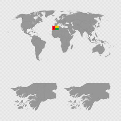 Guinea Bissau Map Set with World Location.