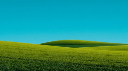 Obraz premium 푸른 하늘과 초록 초원의 완벽한 조화 AI 생성