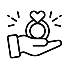 Engagement Vector outline icon. Eps 10 file