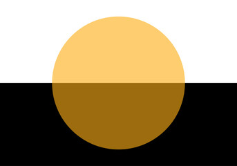 Poster de un sol transparente sobre fondo blanco y negro