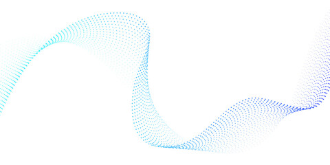 Abstract flowing wave of particles. Digital motion element for modern design. Technology background.