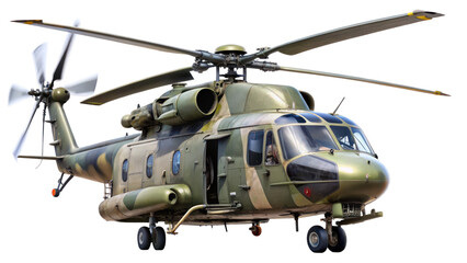 Military Helicopter on Transparent Background

