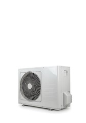 Obraz premium White outdoor air conditioning unit