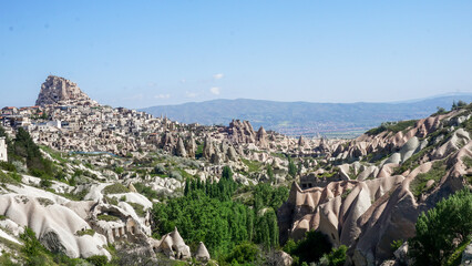 01_This is a panorama of the Valley of the Pigeons in Cappadocia, Turkey.
