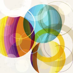 Gordijnen abstract geometric pattern background, with circles, stripes, strokes and splashes © Kirsten Hinte