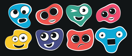 Cartoon Alien Face Icon Vector Illustration – Smiling Happy Monster Character with Big Eyes and Expressive Emotion – Halloween Mask Symbol in 3D Art Style – Fun Space Creature Head Design for Sci-Fi o