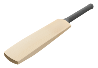 A realistic cricket bat depicted Isolated on transparent background for sports imagery