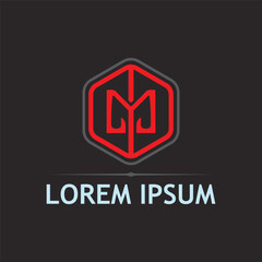 Stylish M Letter Logo with Geometric Vector Icon Design