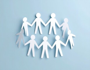 Paper people in a circle