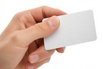 Fototapeta premium Hand Holding Blank Business Card: Your Brand, Your Message