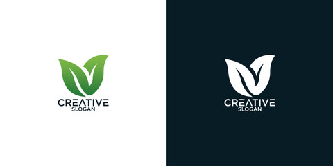 leaf logo design vector	
