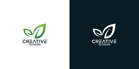 leaf logo design vector	
