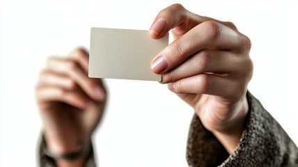 Hand Holding Blank Business Card: Your Brand, Your Message