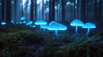 Glow Mushrooms Forest