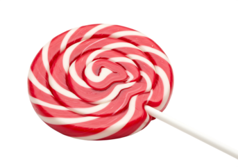 Swirl lollipop Isolated on transparent background illustrating sweetness and childhood treats confectionery.