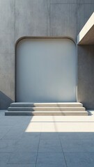 Minimalist Concrete Doorway with Steps and Natural Light