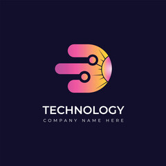 Technology logo design vector