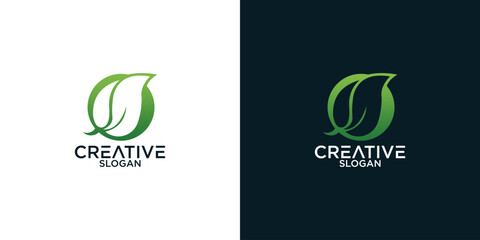 leaf logo design vector	