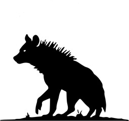 silhouette of a hyena