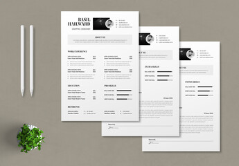 Modern Clean Resume and Cover Letter Template Layout