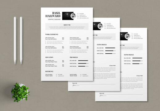Modern Clean Resume and Cover Letter Template Layout