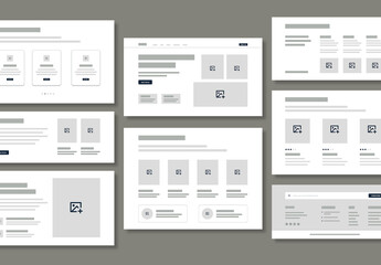 Modern Website Wireframe UI Layout for Web Design Projects