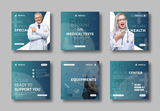 Medical Post Template Healthcare Social Media Design Layout