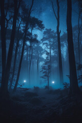 misty morning in the forest