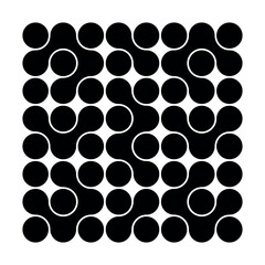 Black pattern of dots metabol on white background. Abstract geometric figures of connected molecules. Modern vector design.
