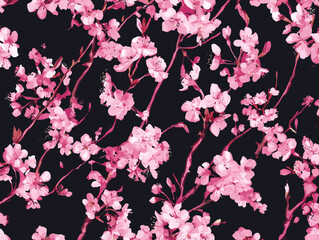 cherry blossom, flower, pattern, floral, seamless, vector, illustration, nature, spring, blossom, design, wallpaper, decoration, flowers, pink, cherry, tree, art, leaf, beauty, plant, texture, branch,