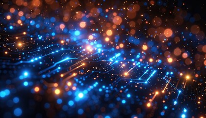 Fototapeta premium A glowing network of interconnected lines and points.