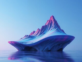 Surreal Floating Mountain in Dreamlike Landscape