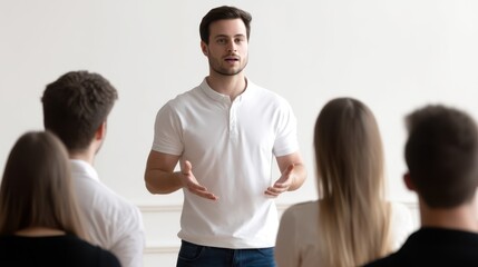 A confident speaker presents to an attentive audience, demonstrating effective communication skills in a professional setting, highlighting the importance of public speaking.