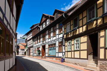 Blick auf die Stadt Stolberg im Harz im Frühjahr
