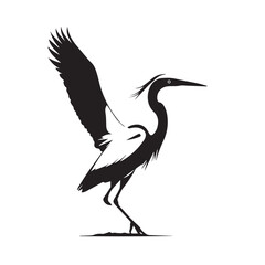 Fototapeta premium silhouette egret an vector icon design