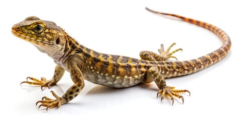 Naklejka premium Paracas National Reserve Lizard: Miniature Peru Desert Reptile Tilt-Shift Photography