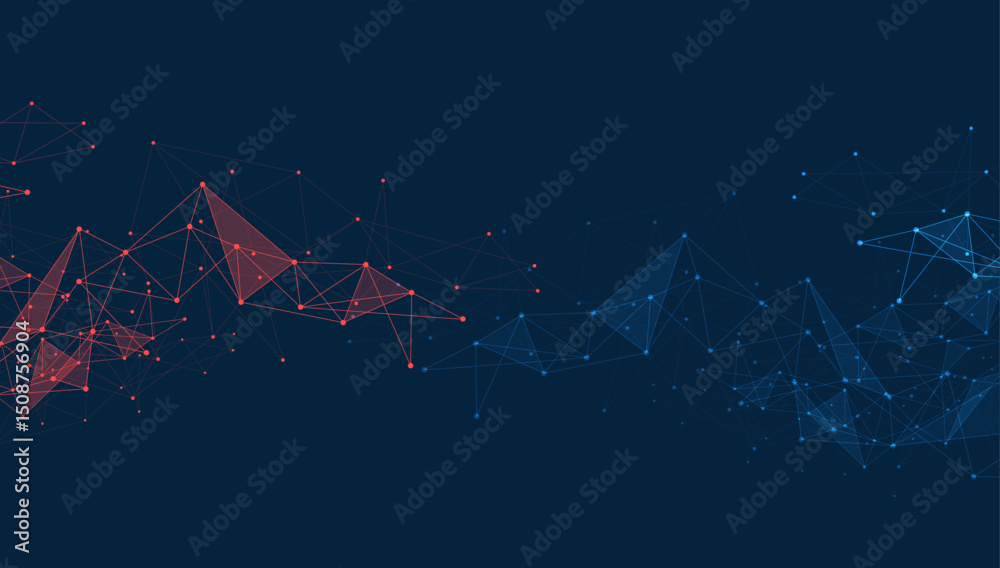 Poster geometric connected background. connecting dots and lines. global network connection. banner templat