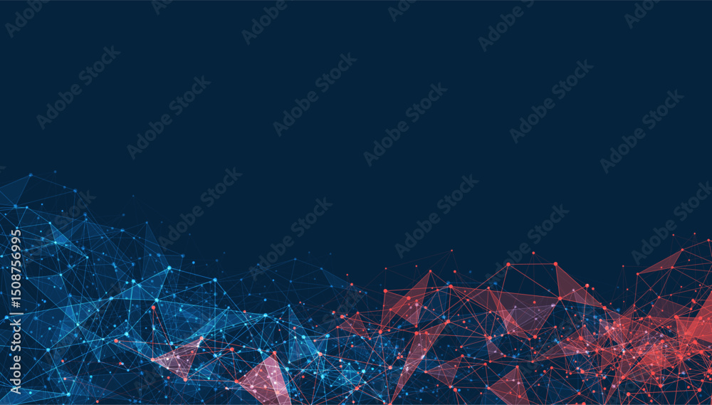 Wall mural geometric connected background. connecting dots and lines. global network connection. banner templat
