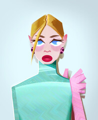 Illustration. Fashion portrait of a girl.
