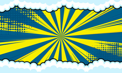 comic background with cloud cartoon style