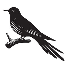 Quiet Observer Cuckoo silhouette – Cuckoo illustration – Minimalist Cuckoo vector – Bird silhouette – Bird vector

